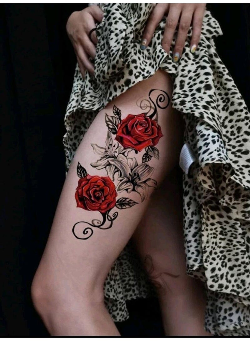 شي إن SHEIN-3D Rose Pattern Waterproof Temporary Tattoo Stickers - Image 1
